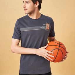 Ajile by Pantaloons Round Neck Short Sleeves Cotton Slim Fit T-shirt-picture-42