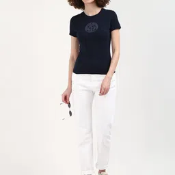 Tommy Hilfiger Women Typography Printed Round Neck T-shirt-image-60