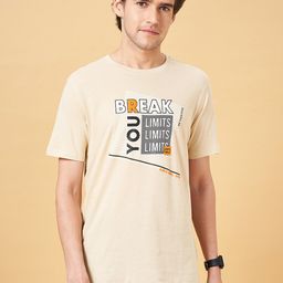 Ajile by Pantaloons Typography Printed Cotton Slim Fit T-shirt-image-74