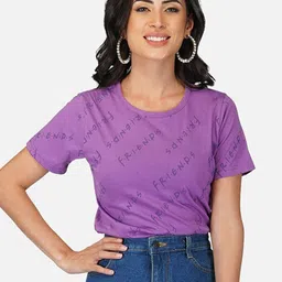 BASE 41 Friends Printed Slim Fit Pure Cotton T-shirt-image-42
