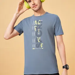 Ajile by Pantaloons Typography Printed Round Neck Short Sleeves Cotton Slim Fit T-shirt-image-9