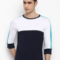 Bukkl Colourblocked Slim Fit Cotton T-shirt-image-71