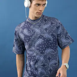 HIGHLANDER Unisex Abstract Printed Slim Fit T-shirt-image-76