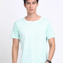 Turtle Abstract Printed Short Sleeves Slim Fit Cotton T-shirt-image-6