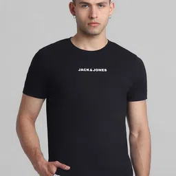 Jack & Jones Pure Cotton Brand Logo Printed Slim Fit T-shirt-picture-37