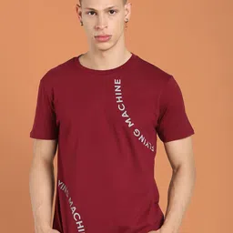 Flying Machine Typography Printed Cotton T-shirt-image-62