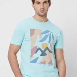 Mufti Graphic Printed Cotton Raw Edge Slim Fit T-shirt-image-14