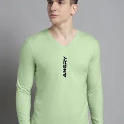 FBAR Typography Printed V-Neck Full Sleeve Cotton Slim Fit T-shirt-image-44