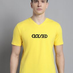 FBAR Typography Printed V-Neck Short Sleeves Cotton Slim Fit T-shirt-image-27