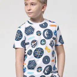 Jack & Jones Junior Boys Graphic Printed Cotton Slim Fit T-Shirt-image-62