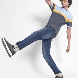 Crimsoune Club Colourblocked Polo Collar Slim Fit T-shirt-image-85