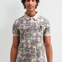 U.S. Polo Assn. Denim Co. Men Tropical Printed Polo Collar Pure Cotton Slim Fit T-shirt-image-63