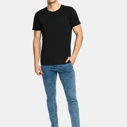 SQUIREHOOD Round Neck Cotton Slim Fit T-shirt-image-85