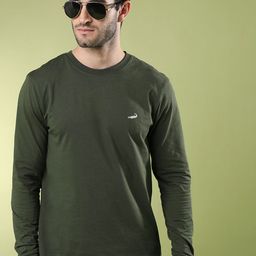 Crocodile Men Solid Round Neck Cotton T-shirt-image-86