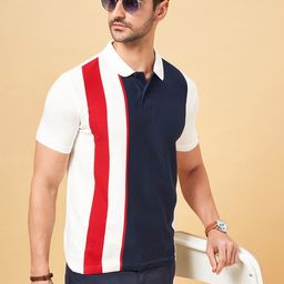 BYFORD by Pantaloons Striped Printed Polo Collar Slim Fit Casual T-shirt-picture-32