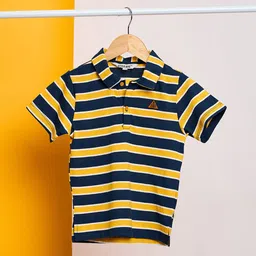 Stylo Bug Boys Striped Polo Collar Pockets Slim Fit T-shirt-image-78