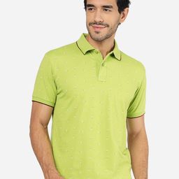 Greenfibre Floral Printed Polo Collar Slim Fit T-shirt-image-54