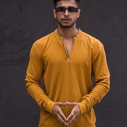 Maniac Henley Neck Cotton Slim Fit T-shirt-image-96