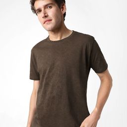 Urbano Fashion Men's Chicory Coffee Printed Half Sleeve Slim Fit Cotton T-Shirt-image-70