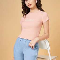 People Round Neck Short Sleeves Typography Printed Slim Fit T-shirt-picture-45