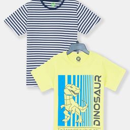 YK Boys Multicoloured 2 Striped T-shirt-4