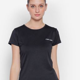 JUMP USA Round Neck Short Sleeve Cut Out Yoga Sports T-shirt-image-68