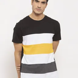 DOOR74 Men Multicoloured Colourblocked T-shirt-picture-16