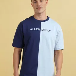 Allen Solly Men Colourblocked Round Neck Cotton T-shirt-image-59