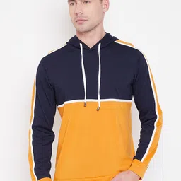 LE BOURGEOIS Men Navy Blue Colourblocked T-shirt-image-74
