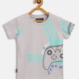 Gini and Jony Infant Boys Grey & Black Printed Cotton T-shirt-picture-9