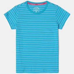 Jockey Girls Combed Cotton Striped Regular Fit Round Neck Short Sleeve Tshirt - AG75-image-85