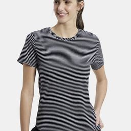 Jockey Cotton Stripe Fabric Relaxed Fit Round Neck T-Shirt-image-33