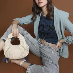 Vero Moda Short Sleeves Typography Printed Cotton T-shirt-image-20