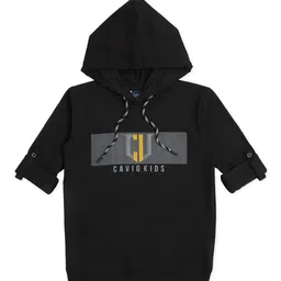 CAVIO Typography Printed Half Sleeve Hooded Cotton T-shirt-image-7