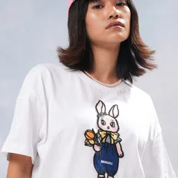 street by tokyo talkies Tokyo Talkies Women Applique Cotton Boxy T-shirt-picture-43