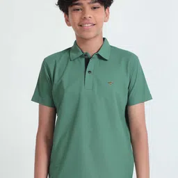 STELLERS Boys Polo Collar Short Sleeves Stretchable Casual T-shirt-image-100