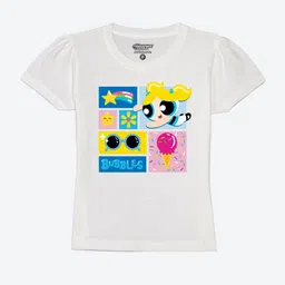 YK Warner Bros Girls The Powerpuff Girls Printed Pure Cotton T-shirt-picture-5