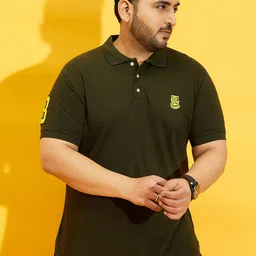 bigbanana Men Green Solid Polo Collar Bio Finish Pure Cotton T-shirt-picture-21
