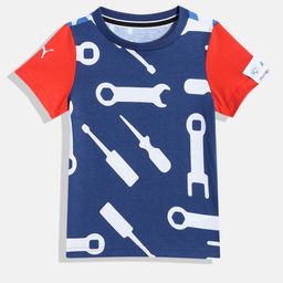 PUMA Motorsport Kids Printed Regular fit Pure Cotton Sustainable T-shirt-18