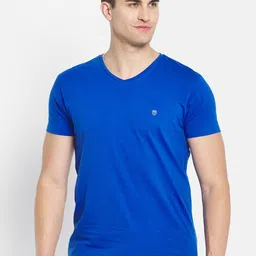 Octave Men Blue V-Neck Cotton T-shirt-picture-43