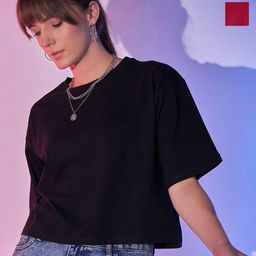 BUY NEW TREND Women 2 V-Neck Boxy T-shirt-image-44