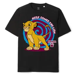 Wear Your Mind Boys Simba Printed Oversized Knitted Pure Cotton T-Shirt-image-45