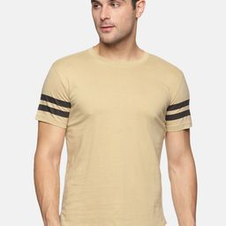 Trends Tower Men Beige Solid Cotton T-shirt-image-60