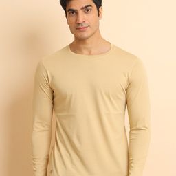 berry blues Round Neck Long Sleeves Cotton T-shirt-image-29