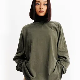FREAKINS Raglan Sleeves Longline Oversized T-shirt-image-41