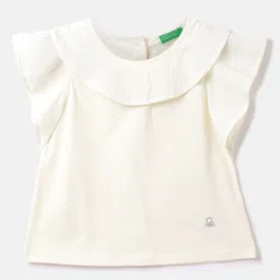 United Colors of Benetton Girls Ruffled Cap Sleeve Cotton Top-picture-22