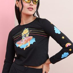 Tokyo Talkies Women Printed Round Neck Long Sleeve T-shirt-image-44