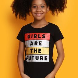 V-Mart Girls Typography Printed Cotton T-shirt-picture-9