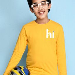 NUSYL Boys Yellow & White Cotton T-shirt-image-11