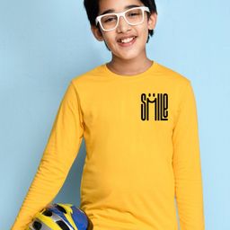 NUSYL Boys Yellow Typography Printed Cotton T-shirt-image-54